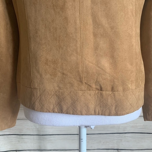 Dressbarn Faux Suede Full ZIP Jacket Size Small - Picture 5 of 9